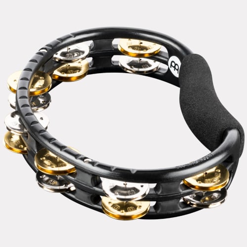 MEINL Percussion Tambourine Recording-Combo ABS Tambourine Dual-Alloy Jingles TMT1M-BK