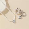 Statement Minimalist Gold  Color Asymmetric Zircon Heart Pendant Hoop Earrings Street Style Elegant Fashion Jewelry