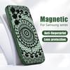 Retro Mandala Flower Pattern Case For Samsung S26 Edge S25 FE S24 Plus S23 S22 Ultra A15 A16 A17 A35 A36 A37 A54 A55 A56 A57 5G Magnetic Matte Cover