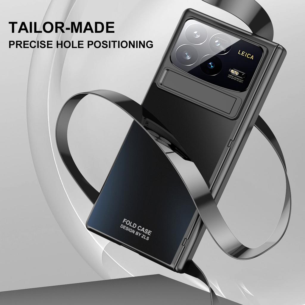 Für Xiaomi Mix Fold 4 5G Hülle Ständer Scharnierdesign PC Handyhülle mit gehärteter Glasfolie