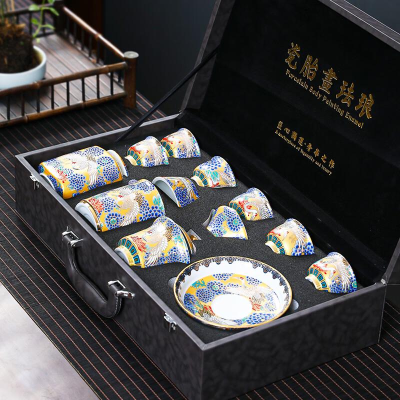 MULTIPOTENT Ceramic Crane Kung Fu Tea Set Gift Box