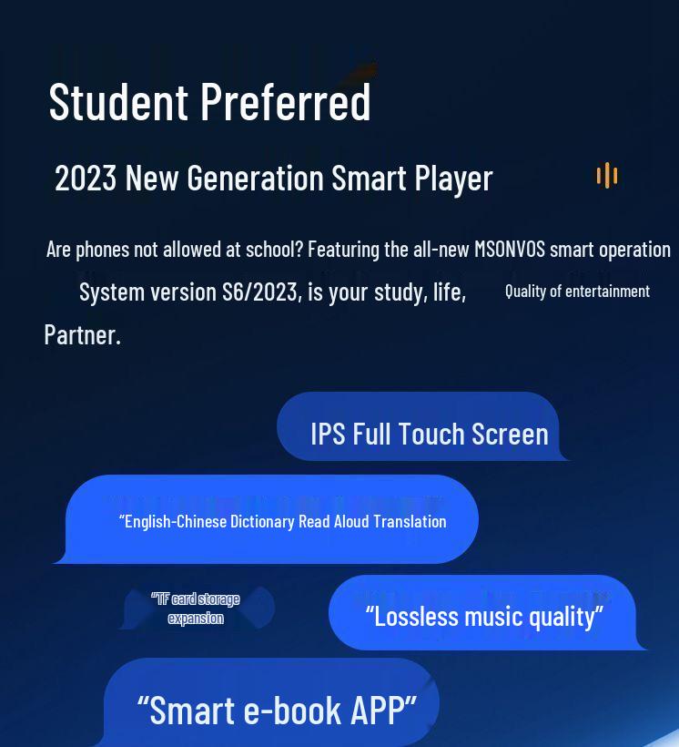 High School Student Touchscreen MP4/MP5 Player: Full-Screen Novel Reading & Music Listening, Bluetooth-Enabled Portable Device.