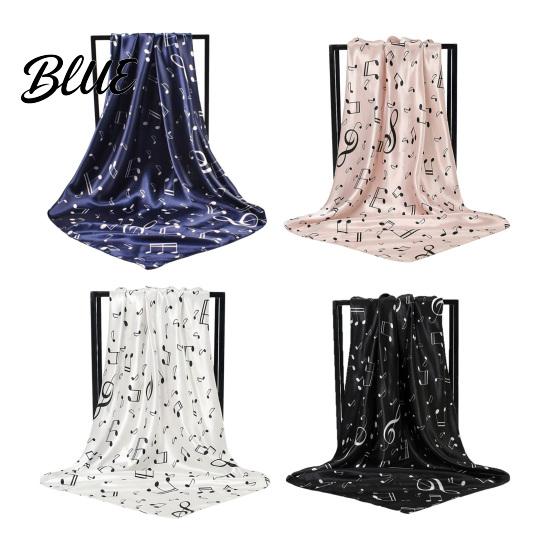Hair Tie for Ponytail Women Satin Square Scarf 35"x35" Large Musical Note Printed Print Shawl Neck Silky Neckerchief Wrap Multifunctional Headscarf