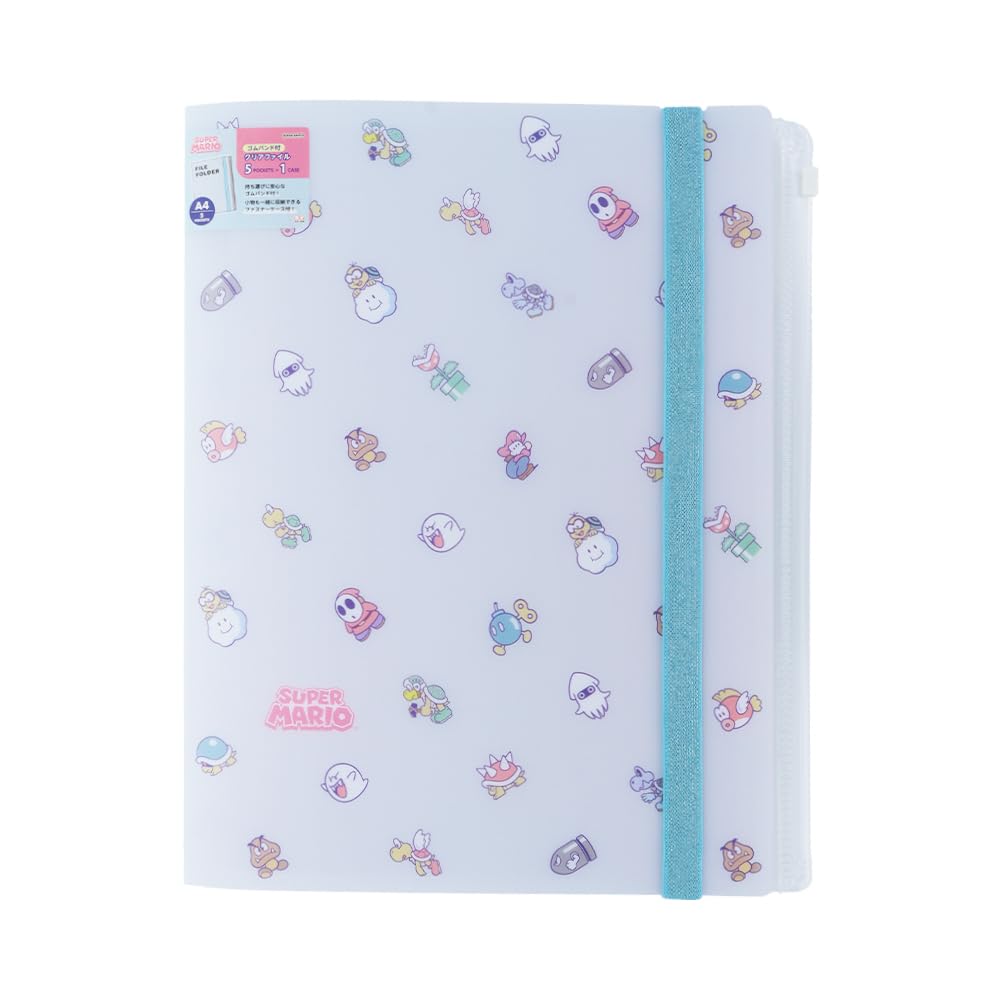 

Stationery Super Mario Clear 5 Zipper Band S2173255 Sun-Star File, Pockets, Pocket, Included, Enemy,