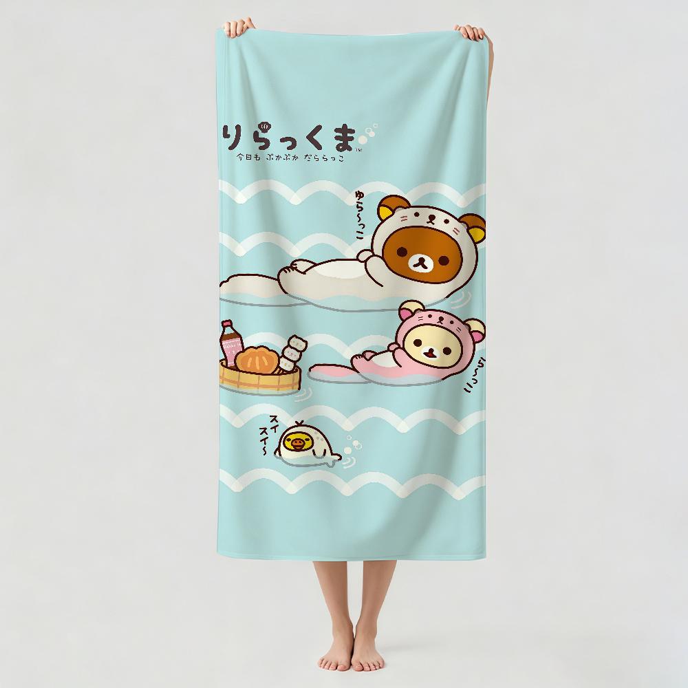 Cartoon carino R-Rilakkuma Asciugatura Asciugamano da Bagno Applicabile a Nuoto Leggero Campeggio Yoga Spiaggia Out