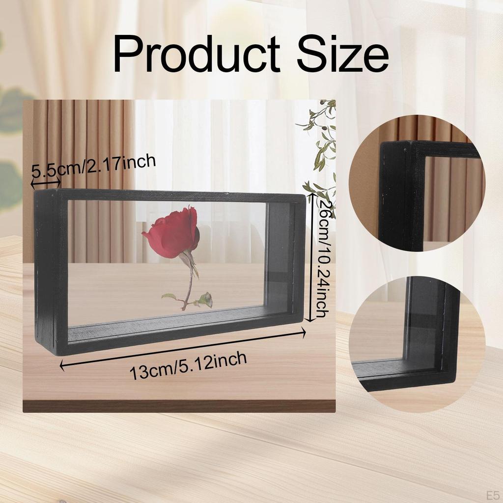 Shadow Box 3D Picture Frame Bouquet Badges Wedding Flower,Clear,Art with Glass Cover,Keepsake