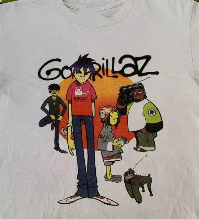 Men s and Women s T-shirts VTG GORILLAZ Band Album Music Heavy Cotton White L