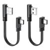 Vinkel USB A til USB C-kabel 10 cm 66 W Hurtiglading Flat Silikon Datakabel for Bilkonsoller Bærbar PC Tastaturer
