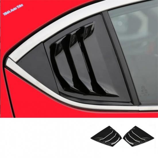Car Rear Window Side Vent Shutter Louver Cover Trim For Mazda 3 Sedan 2014 - 2018 ABS Carbon Fiber Black Exterior Accessories