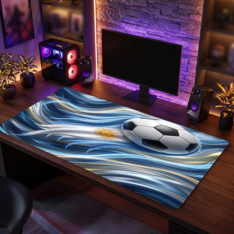 Tappetino Mouse Scudo Calcio Argentina, Tappetino da Scrivania Esteso Antiscivolo in Gomma per Gaming Ufficio Laptop Regalo per Fan