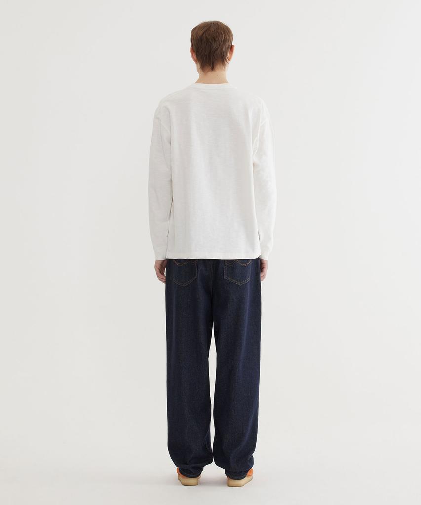 COVERNAT Slub Arch Logo Long Sleeve White