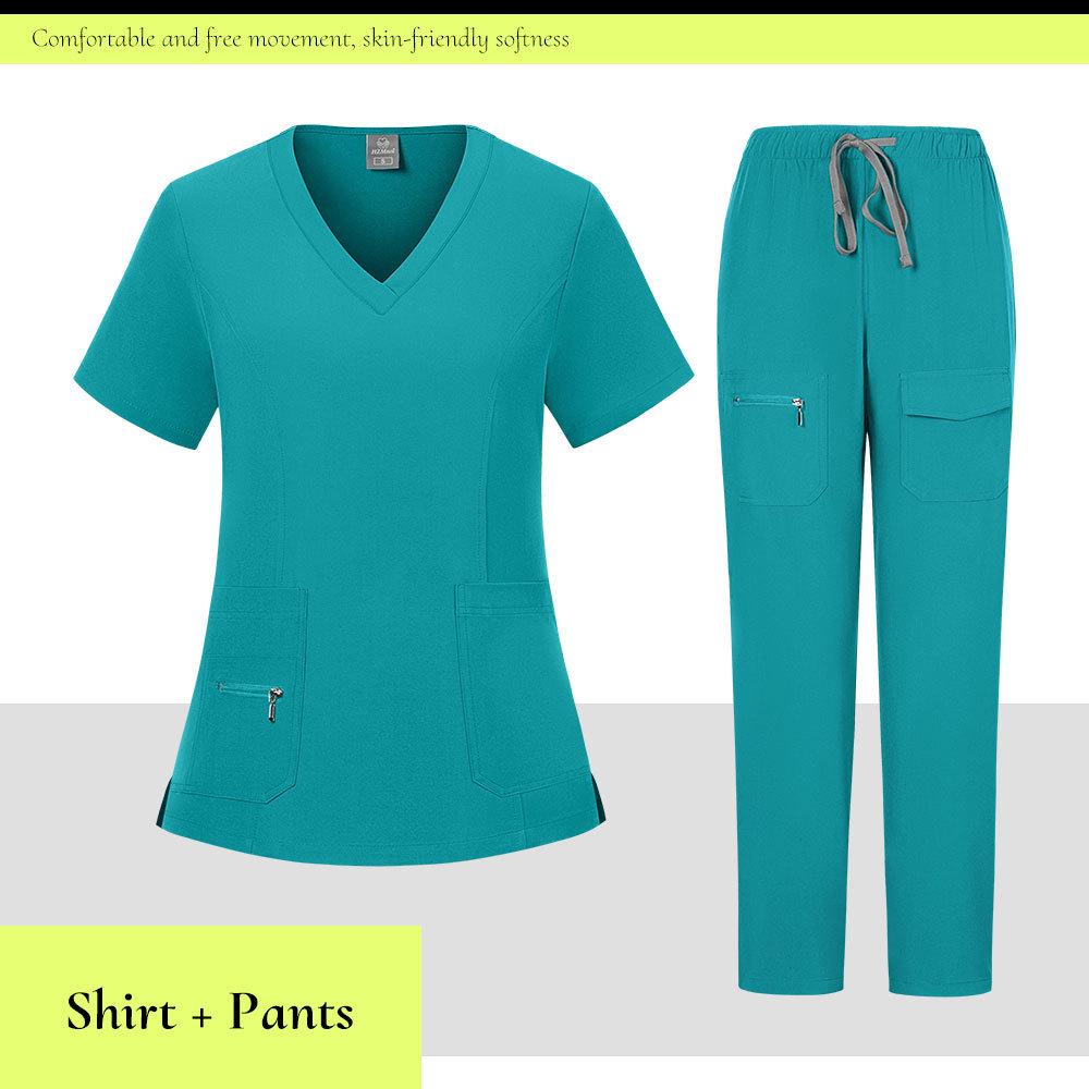 V-neck Nurse Uniform Spa Beauty Scrub Suit Set