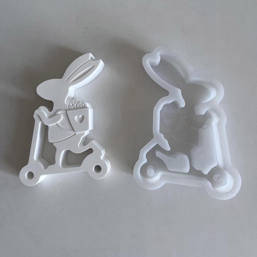 Easter Themed Decoration Silicone Mold Rabbit Figurine Ornament Mould Practical Gypsum Mould Jewelry Making Supplies