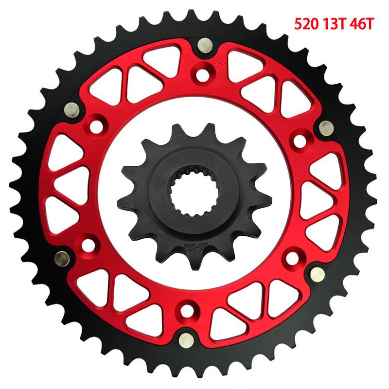 520 45T-52T 13T Motorcycle Front & Rear Sprocket For HONDA CR250R CRF450R CR500R CRE250R CRE450R Enduro CREF450X CREF500X CR 250