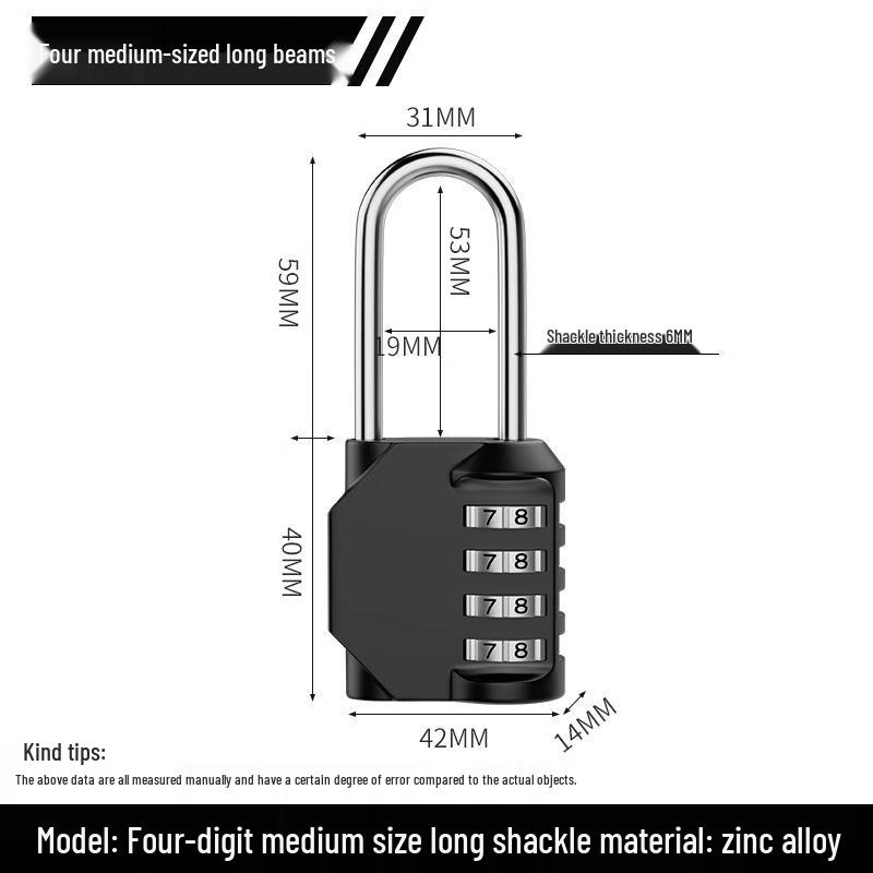 Waterproof Rustproof Anti-theft Padlock for Suitcases, Lockers, Schoolbags, Bike Frames, Helmets, and Gym.