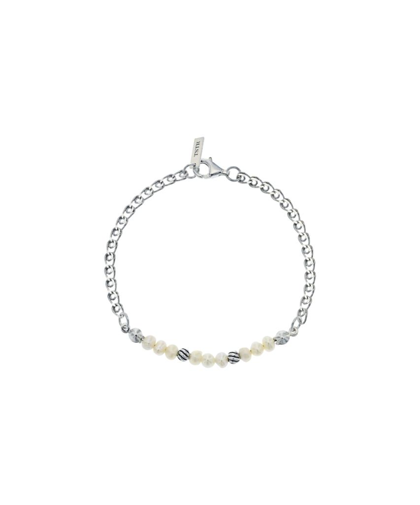 Thestillroom [Silver] #B2518 Pearl Half Bracelet