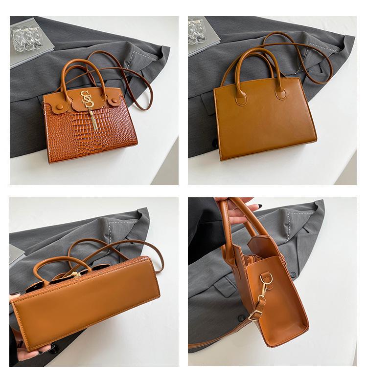 2025 Podzimní Minimalistická Retro Crossbody Taška přes Rameno s Krokodýlím Vzorem