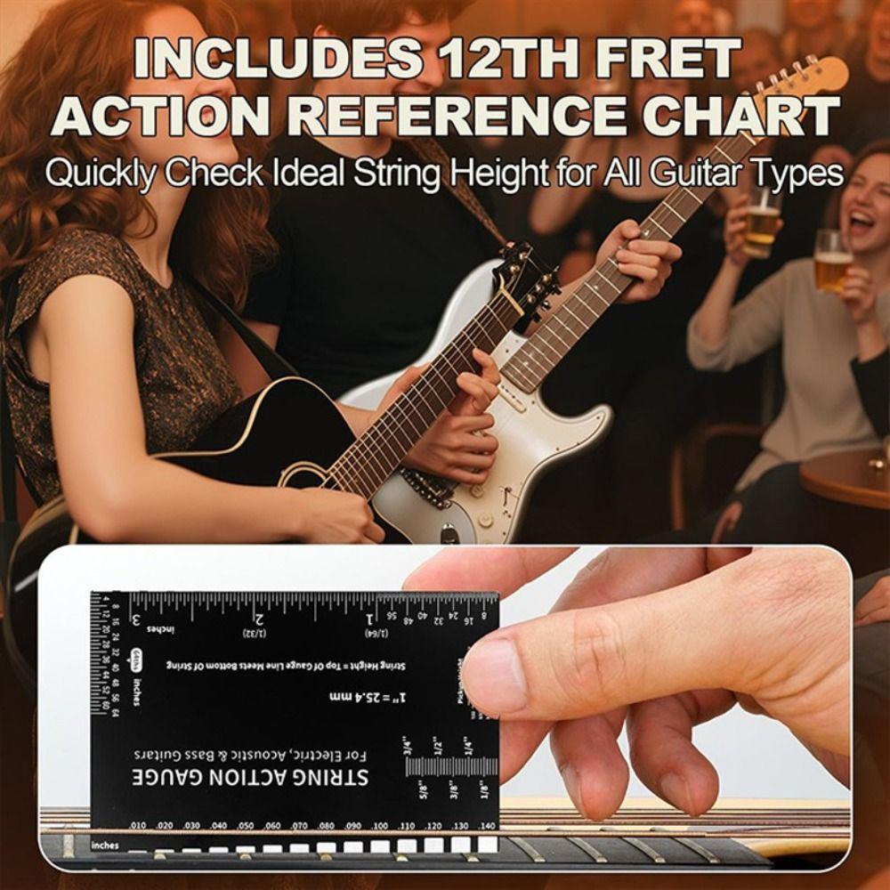 Etched Edition String Action Gauge Maintenance Guitar Set Up Tools Guitar String Height Ruler  Bass