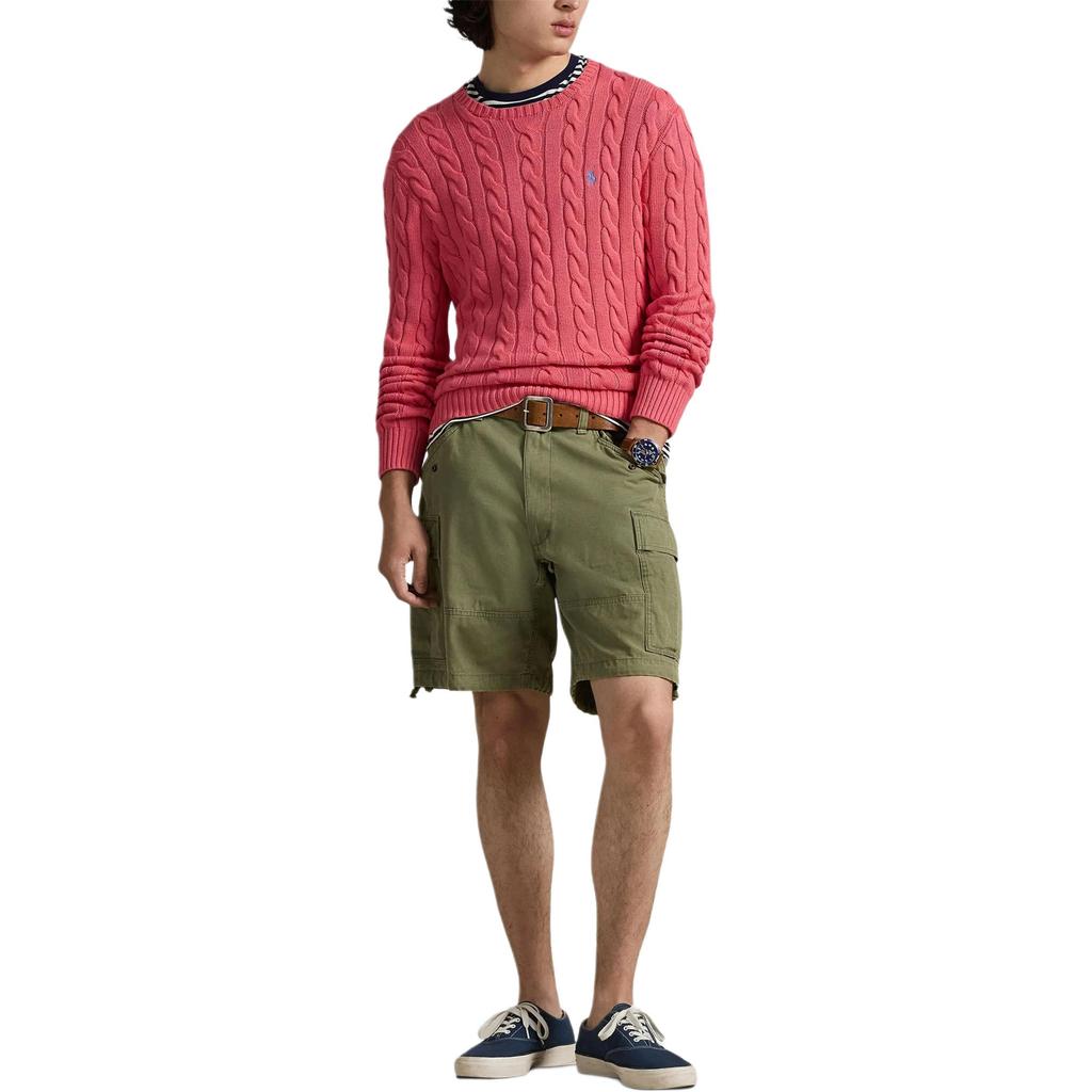 Polo Ralph Lauren Ss26 Logo Embroidered Long Sleeve Crew Neck Cable Knit Sweater Men sweater 710775885-538