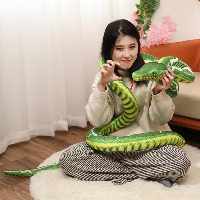 400cm Giant Snakes Plush Toy Simulation Long Python Stuffed Snake Boa Cobra Long Pillows Children Boys Gift Home Decoration