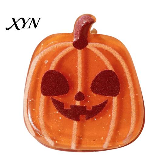 Cosplay Hair Decor for Women Halloween Cartoon Clips Girls, Acrylic Glitter Pumpkin/Ghost/Bat/Cat Festive Decorations Accessories, Cute Decorative