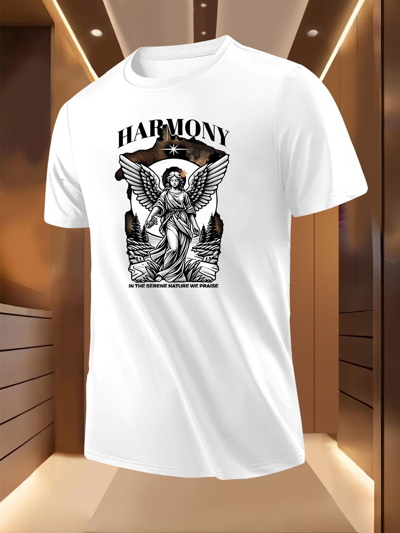 Angelic Harmony Graphic Tshirt - Breathable Lightweight P... S