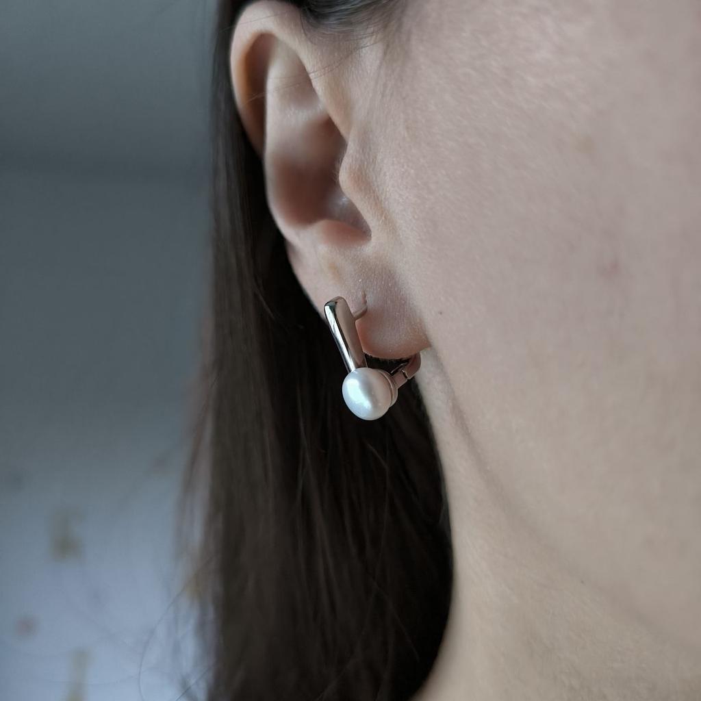 Silver Earrings with Natural Pearls (2187226)