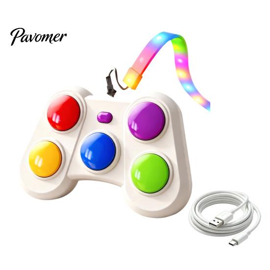 Interactive Light-up Game Machine Fast Push Rhythm with Light Strip, Color Learning & Hand-Eye Coordination Training, Kids Electric Reaction