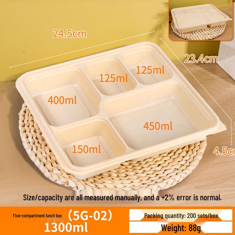 Degradable Corn Starch Disposable Multi-Compartment Takeaway Boxes