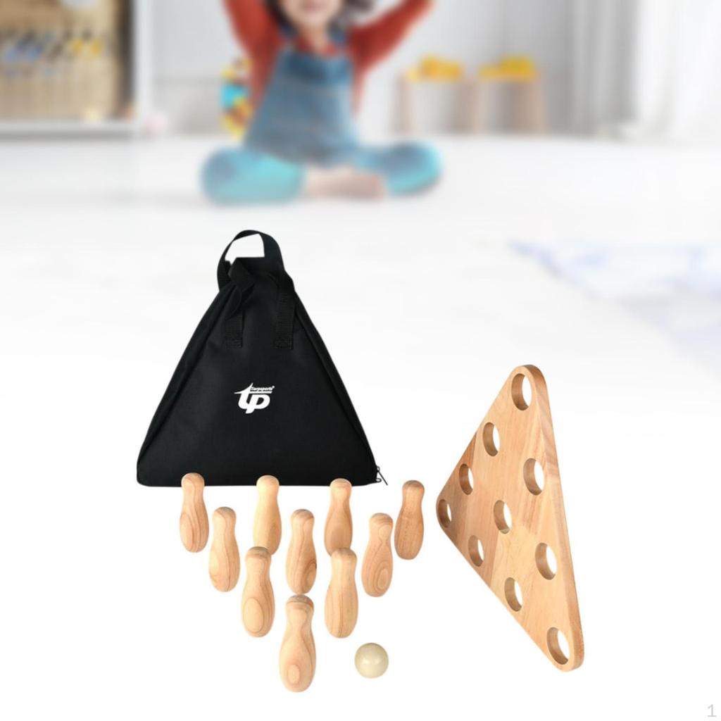 Kids Bowling Set Shuffleboard Pin 10 and 1 Ball for Gathering