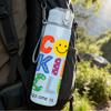 1PC Cool Kids Club Letter Print 750ml Color Plastic Sports Water Bottle Leakproof Flip Straw Lid Suitable for Sports Office Home Use