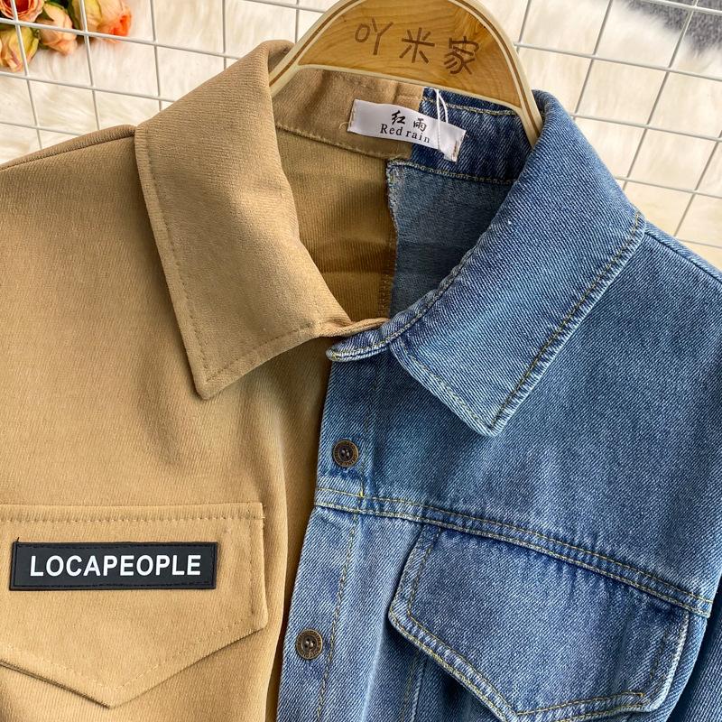 Women's Spring Vintage Denim Dress Autumn Irregular Patchwork Dresses Korean Clothing