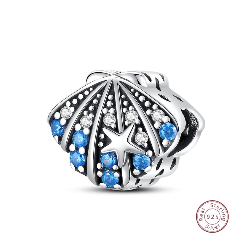 Copper Beaded Pendant Blue Zircon Ocean Penguin Crab Original 3Mm Bracelet Women Fine Jewelry