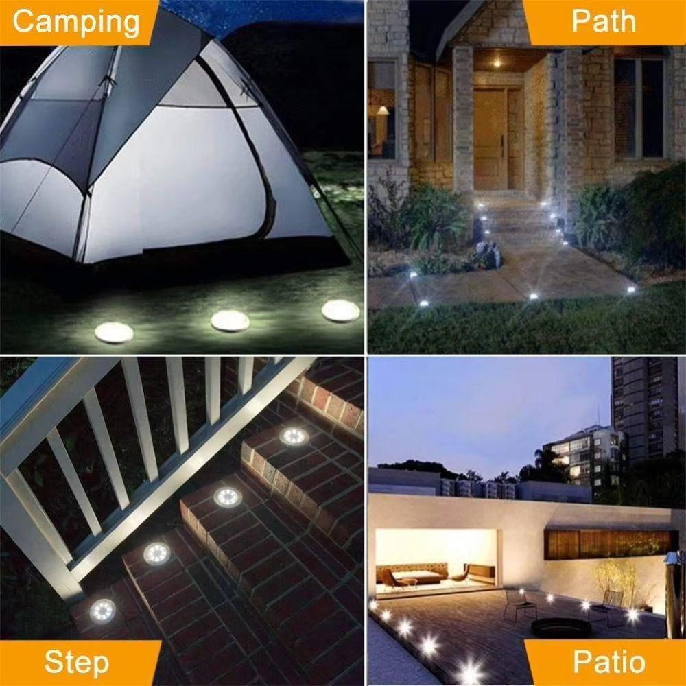 Multi-Color Solar Power Disk Light 8LED3 Buried Solar Led Lamp Landscape Lighting  Walkway Floor