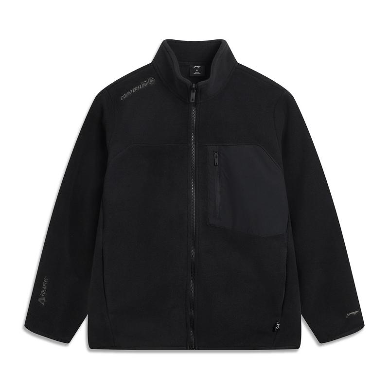 Li Ning Velvet Jackets Men s Black Stand Collar Thickened AWDV825-2 XXL