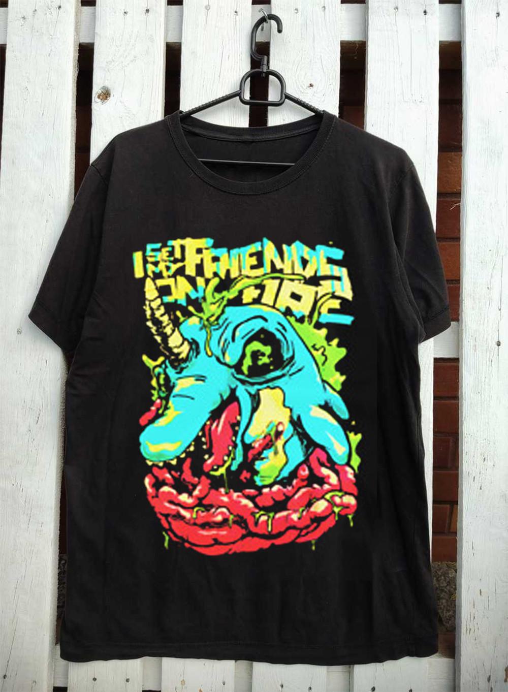 Rare I Set My Friends On Fire Band Collection Black All Size T-Shirt XL