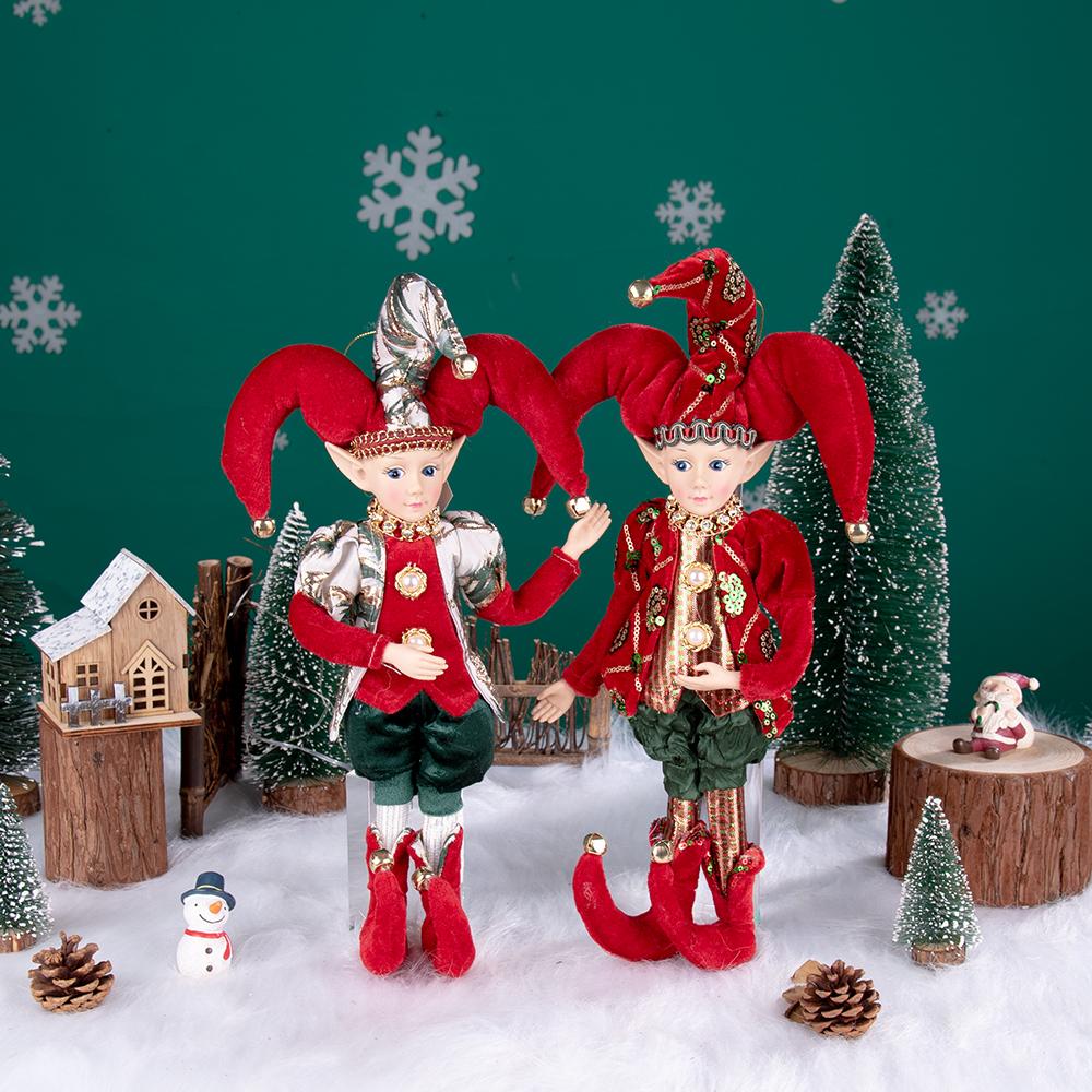 NUOVO Elfo Rosso Oro Peluche Bambola Elfo Giocattolo Albero di Natale Ornamenti Capodanno Vacanza Migliori Regali per Bambini Navidad Natal adornos de navidad