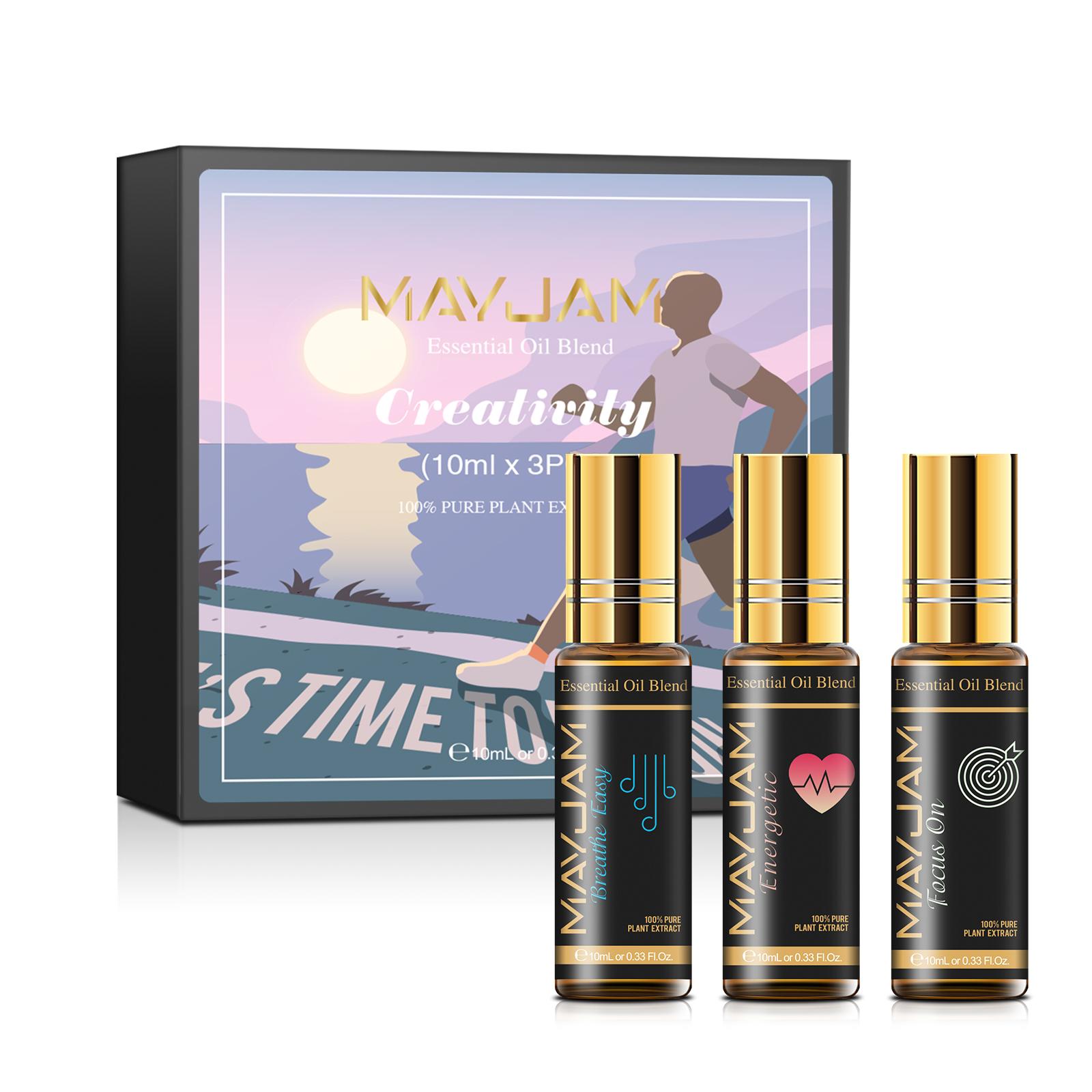 

MAYJAM 3 шт. шариковый набор эфирных масел, натуральные эфирные масла для ароматерапии, диффузор, увлажнитель, массаж, уход за кожей, подарок на день Святого Валентина Creativity