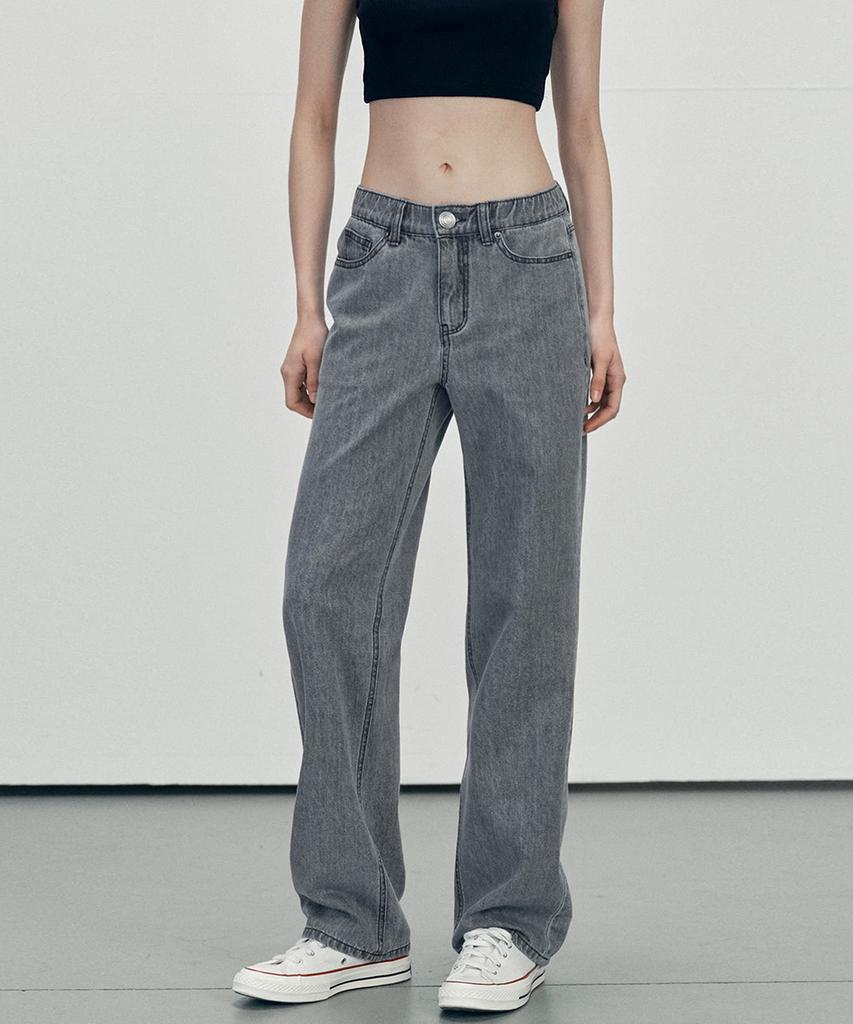 MALOUPE 9107 Summer Wide Denim Pants (Gray)