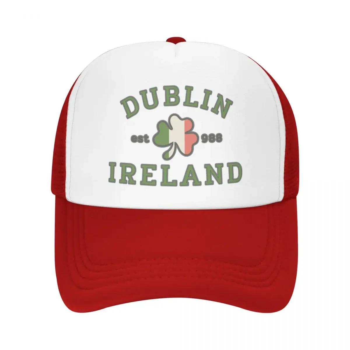 Personalized Dublin Ireland Saint Patricks Day Green Shamrock Baseball Cap Women Unisex Breathable Trucker Hat Sports Snapback Caps One Size