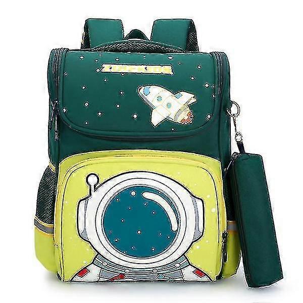 Children School Backpack for Boys Cartoon Knapsack Orthopedic Backpacks for Girls Kids(green)