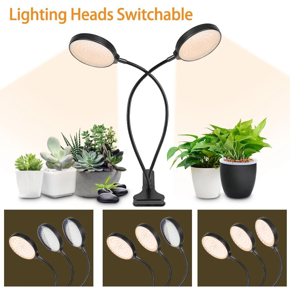 USB Plant Grow Light 1 Sunlight Full Spectrum Adjustable Desktop Clamp Growing Lamp for Indoor Plants 5 Dimmable Levels