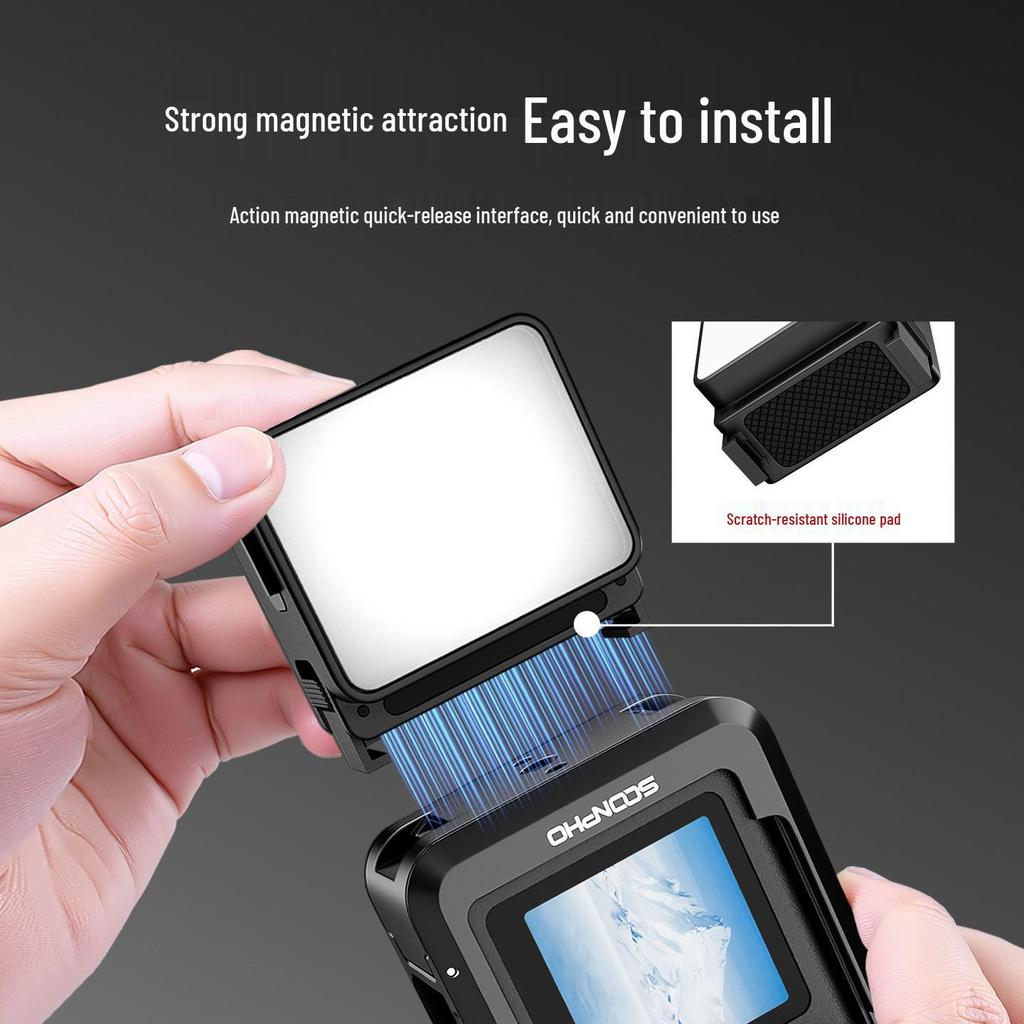 Kompatibel mit DJI Action 5 Pro/4/6 Mini, Tragbares Fülllicht für Pocket 3/4 mit magnetischer Schnellbefestigung.