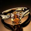 Yanbai Temu Light Luxury Minimalist Copper Inlaid Zircon Smooth Irregular Geometric Exquisite Women's Ring