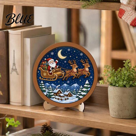 Educational Art Supplies Christmas Ornament DIY Coloring Kit Wooden Kit with Stand Paint Parent Child Craft Activities Strip And Brushes,