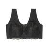 Women Lace Gathered Front Buckle Bra Wide Strap Bra