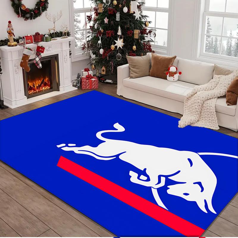 Racing Bulls Rug Area rug for Livingroom, Bedroom, Palyroom, Chair Rug, Office Rug, Floor mat, Large Size Fan Christmas Birthday gift