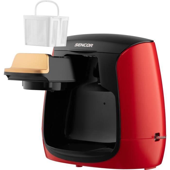 Machine à café - SENCOR - SCE 2101RD - 0,3 L - 500 W - 2 tasses incluses - Rouge
