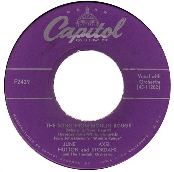 

7inch Record JUNE HUTTON & AXEL STORDAHL & THE S - Say You re Mine Again / The Song Fr F2429 Capitol Records 1953 US Pop Used