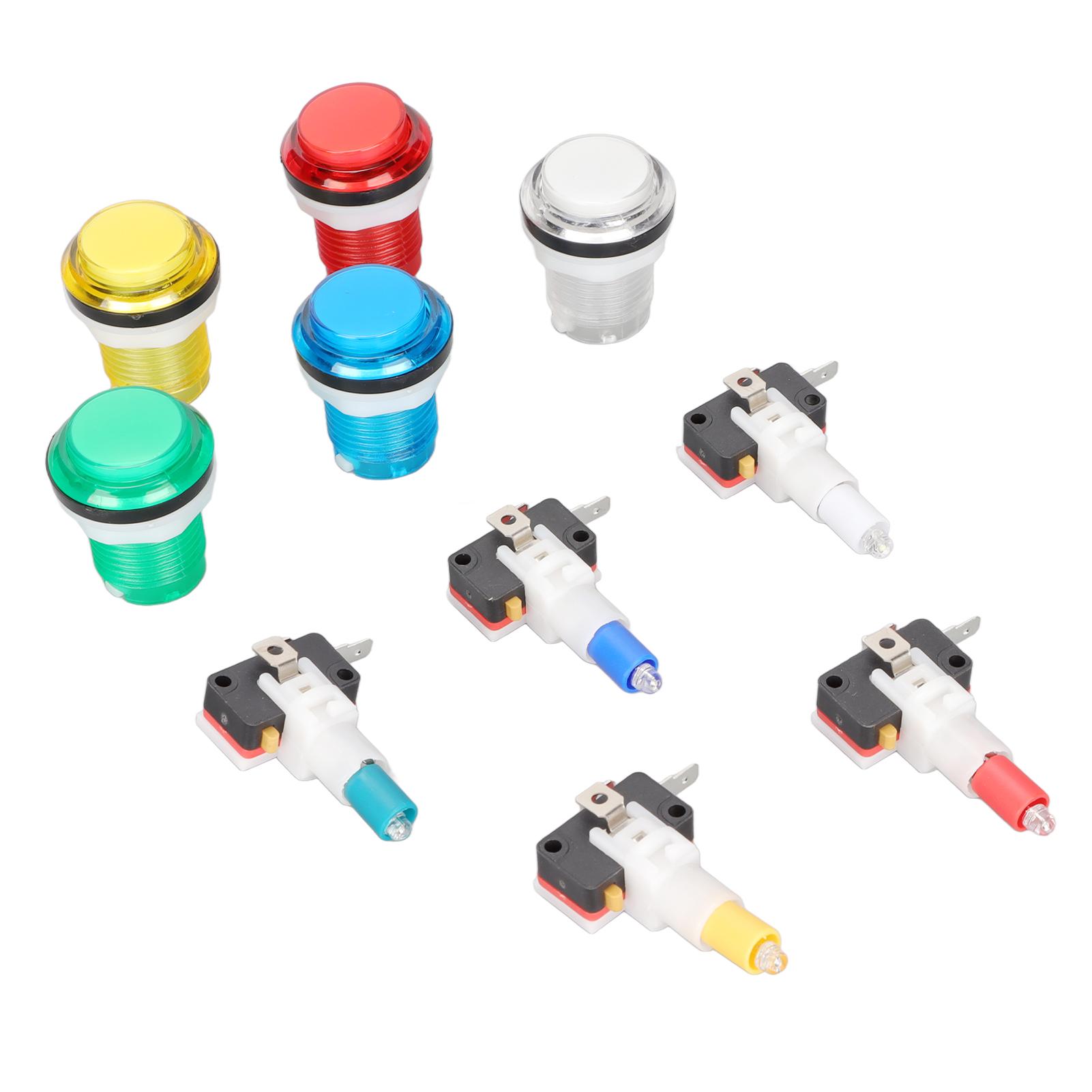 

32mm Arcade Game Push Button 5 Colors LED Light Self Reset DIY Arcade Machine Button Switch for